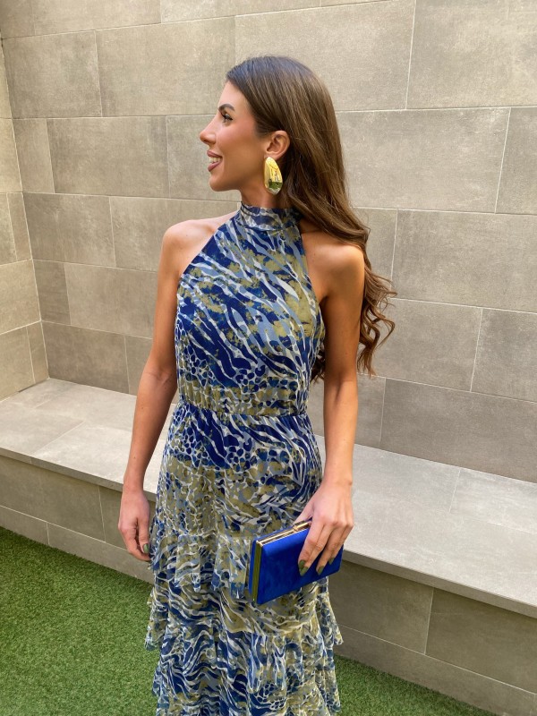 Vestido azul marinho Varsóvia