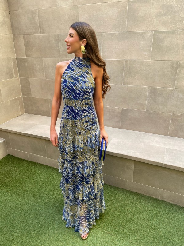 Vestido azul marinho Varsóvia