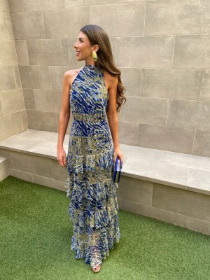 Vestido azul marinho Varsóvia