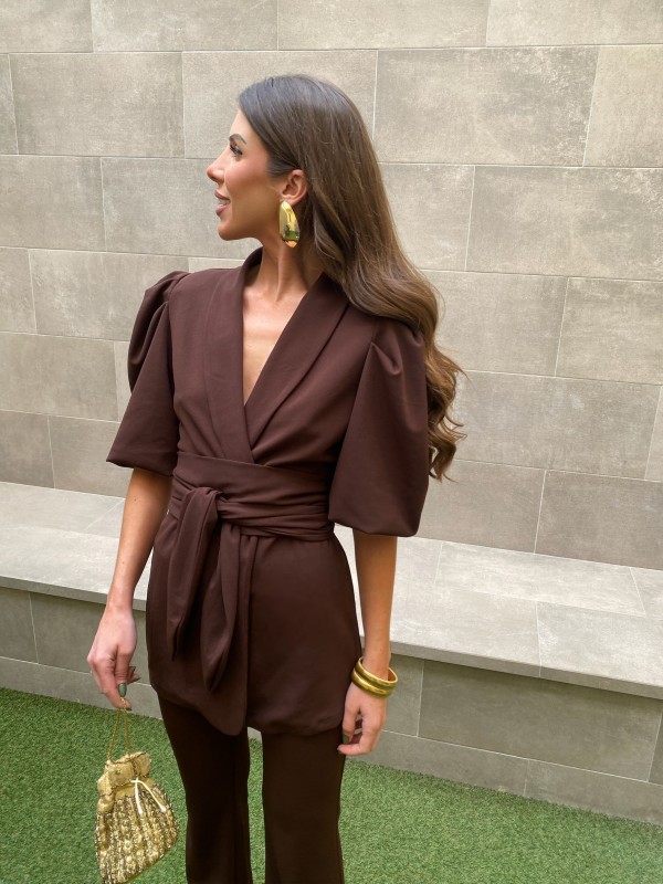 Conjunto Libana Liso Marrón