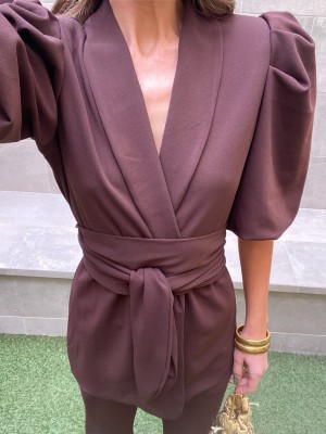 Conjunto Libana Liso Marrón