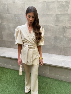 Conjunto Líbano Liso Bege