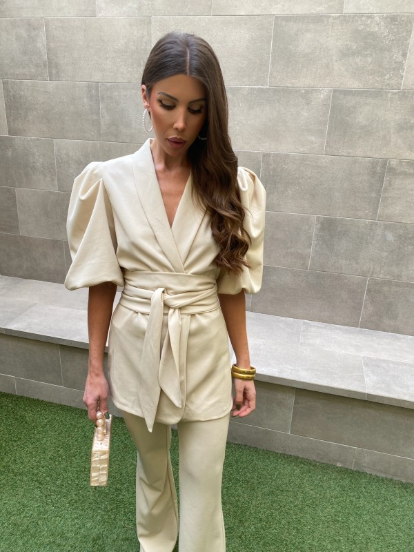 Conjunto Líbano Liso Bege