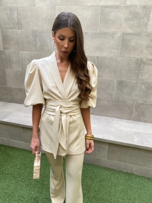 Conjunto Líbano Liso Bege
