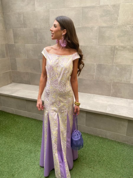 Robe jaune/lilas de Santorin 2