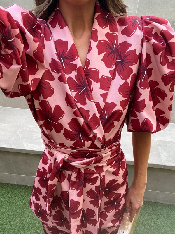 Conjunto Rosa/Vermelho Flórida