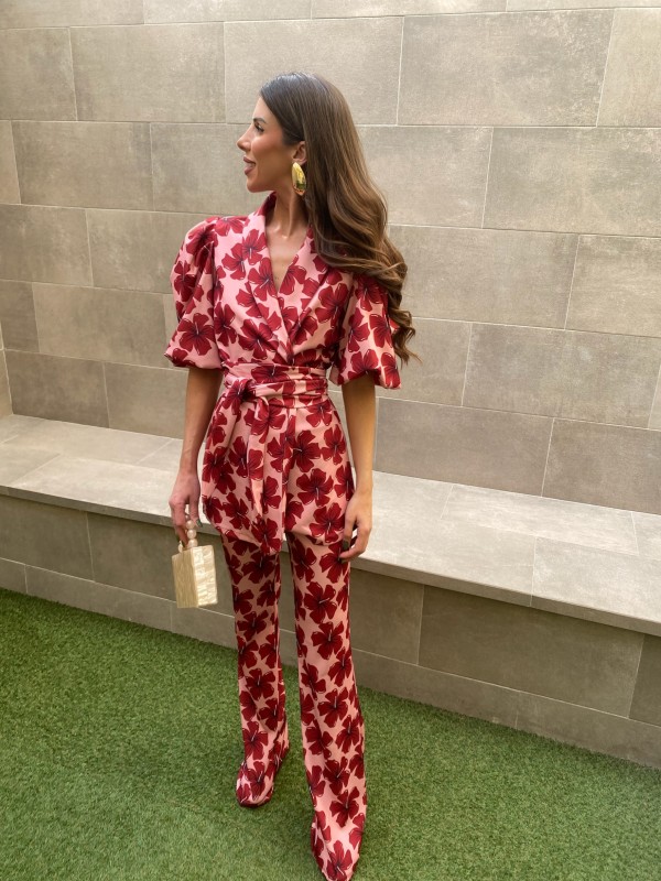 Conjunto Rosa/Vermelho Flórida