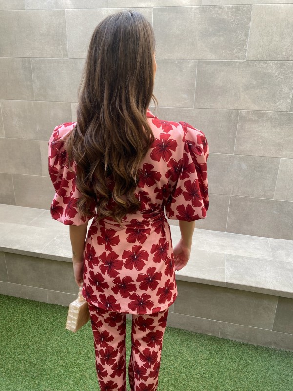 Conjunto Rosa/Vermelho Flórida