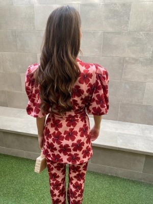 Conjunto Rosa/Vermelho Flórida