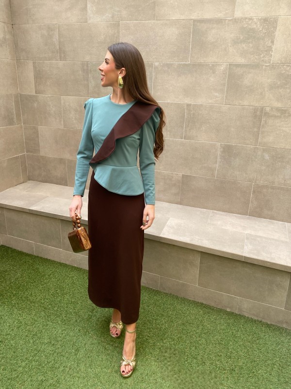 Vestido Agustina Bicolor M/A