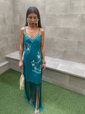 Valderrama Aqua Green Dress