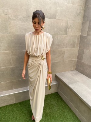 Almodóvar sleeveless beige dress