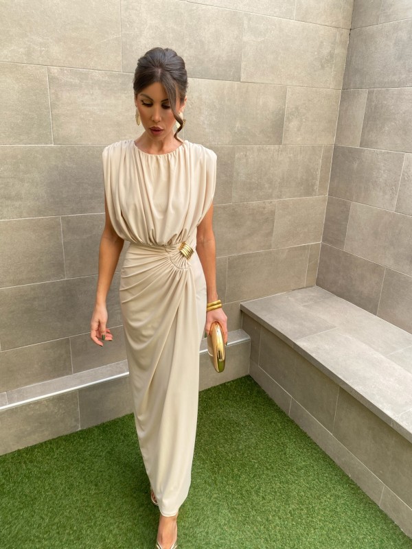 Almodóvar sleeveless beige dress