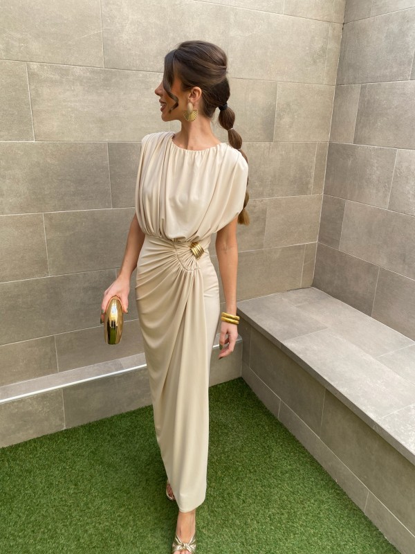 Almodóvar sleeveless beige dress