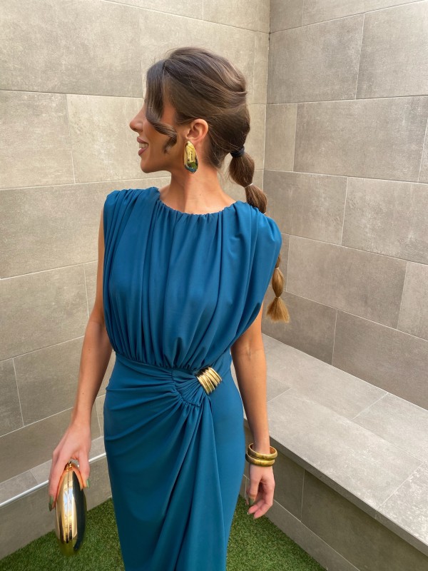Vestido sem mangas Almodóvar em azul...