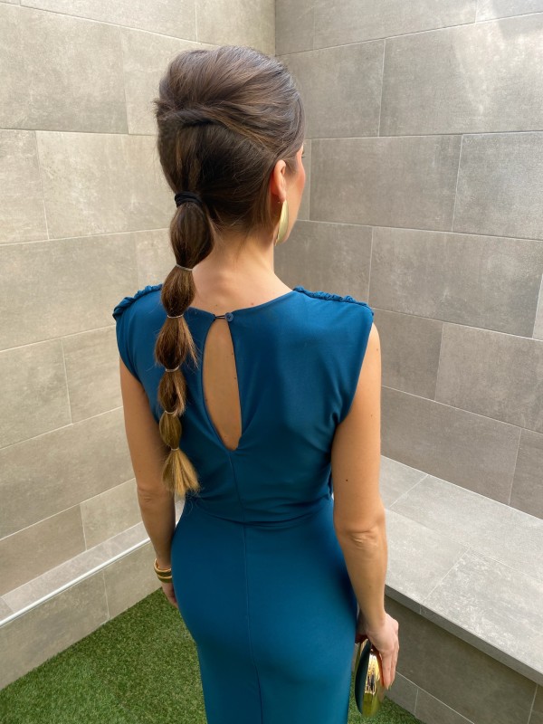 Almodóvar sleeveless dress in petrol...