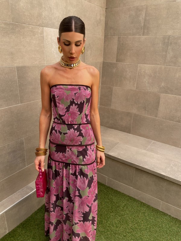 Vestido Nahua Rosa/Marrón