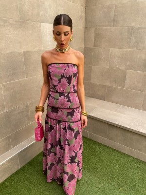 Vestido Nahua Rosa/Marrom