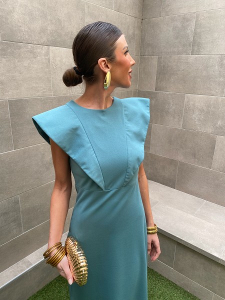 Robe Polina sans manches aigue-marine 2