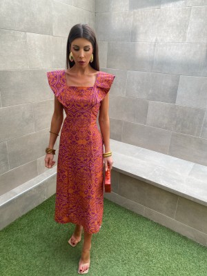 Vestido Mogger Bougainvillea/Laranja