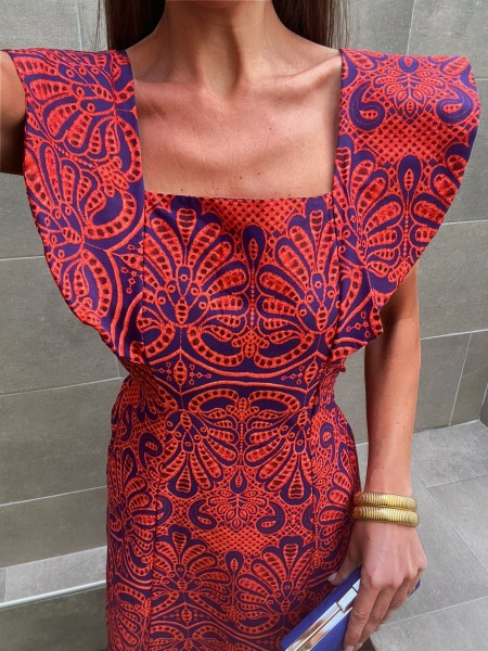 Abito Mogger blu/rosso