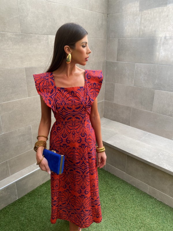 Robe Mogger bleue et rouge