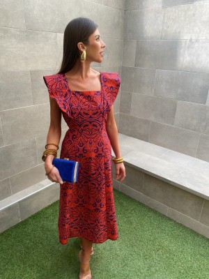 Vestido Mogger Azul/Vermelho