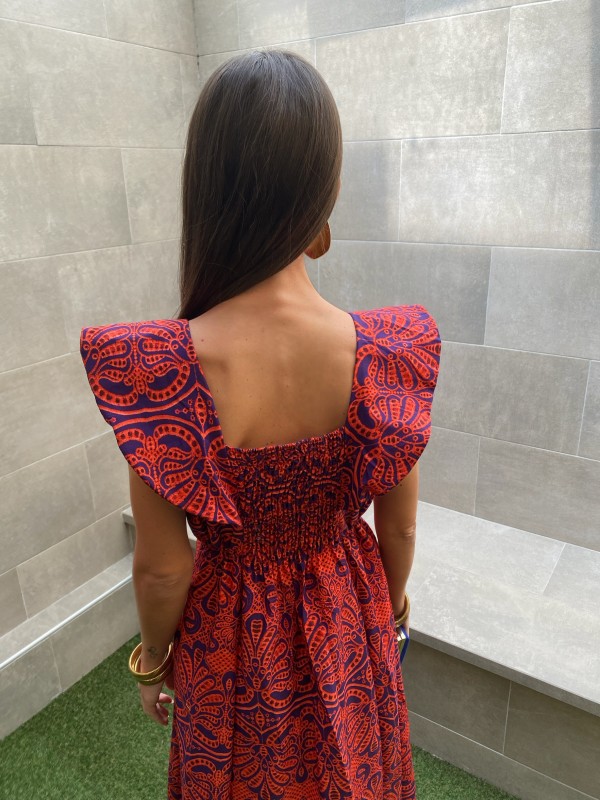 Vestido Mogger Azul/Vermelho