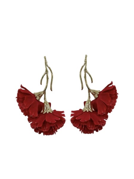 Orecchini a forma di garofano rosso