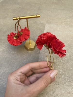 Red Carnation Earrings