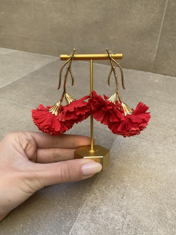 Brincos de Cravo Vermelho