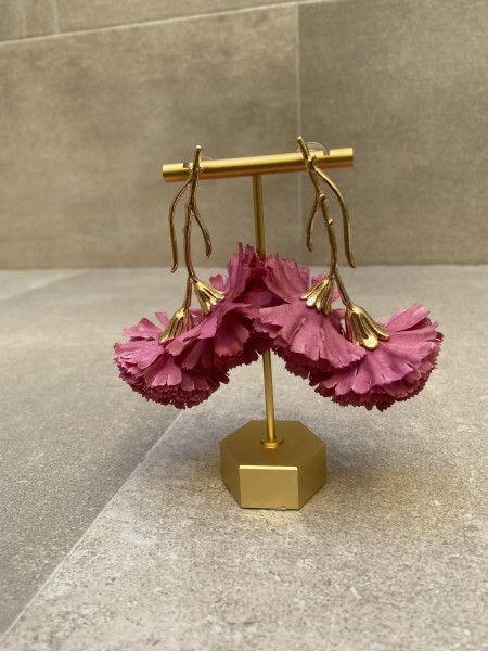 Pink Carnation Earrings 2