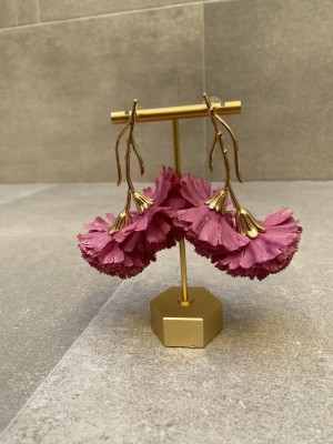 Boucles d'oreilles œillet rose
