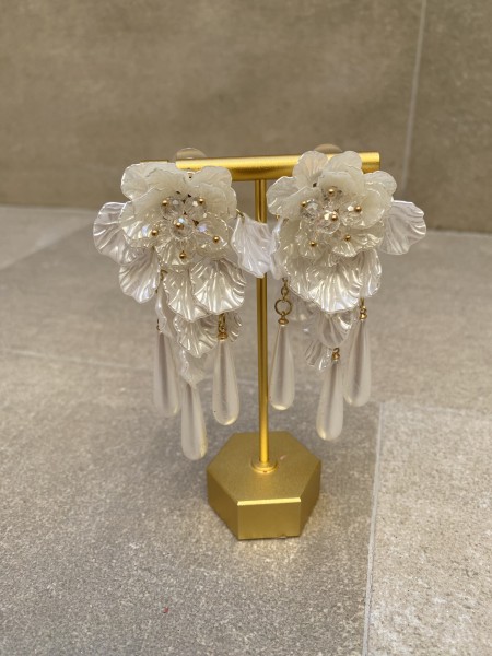Orecchini Maxi a cascata di fiori 2