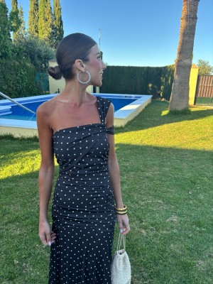 Black Blonde Dress with Polka Dots