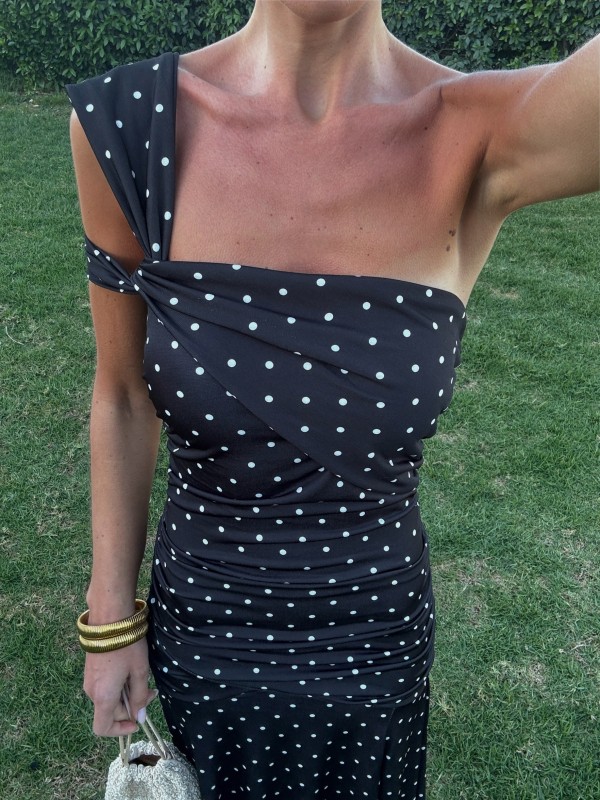 Vestido Rubiño Negro con Lunares