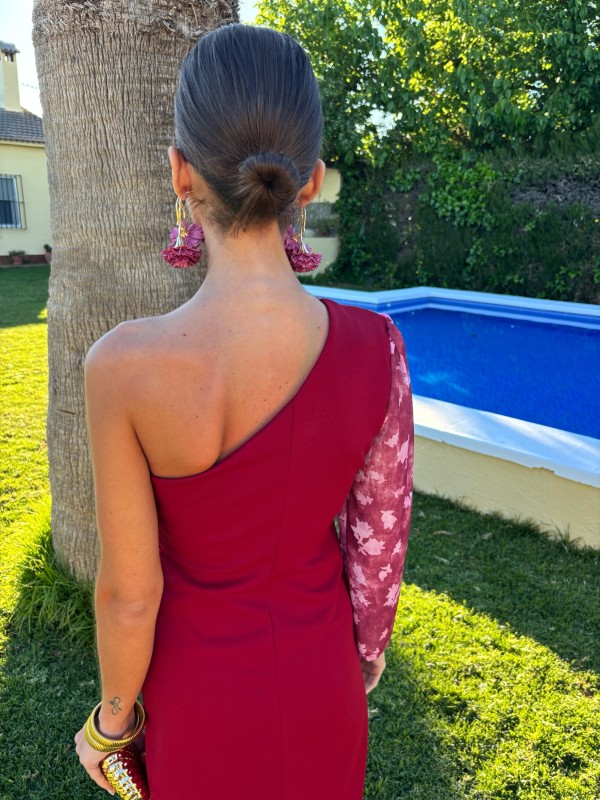 Vestido Verdejo Rojizo