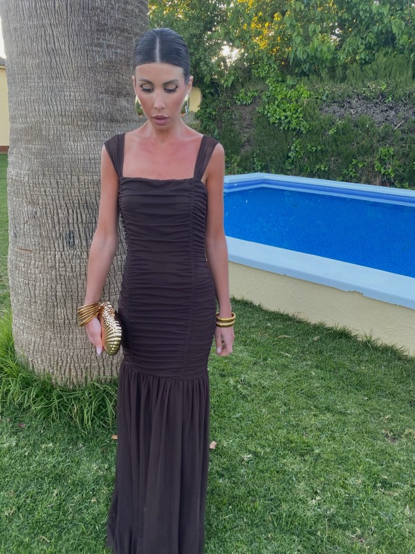 Vestido Drappe Marrón