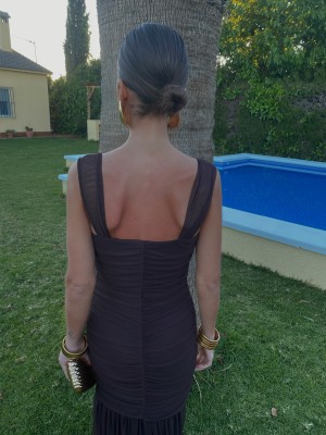 Vestido Drappe Marrón