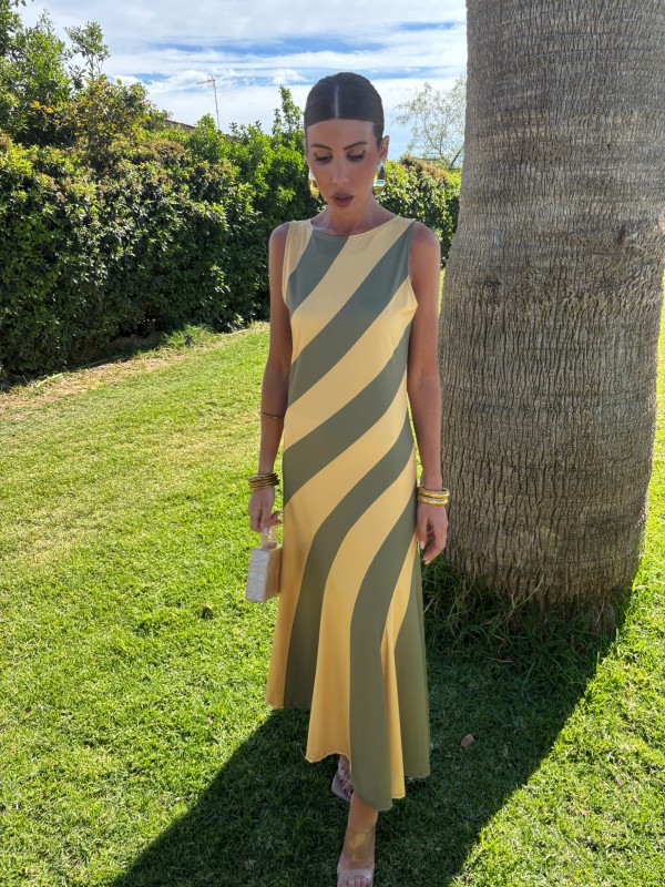 Robe Porto Olive/Moutarde