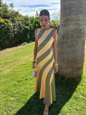 Olive/Mustard Porto Dress