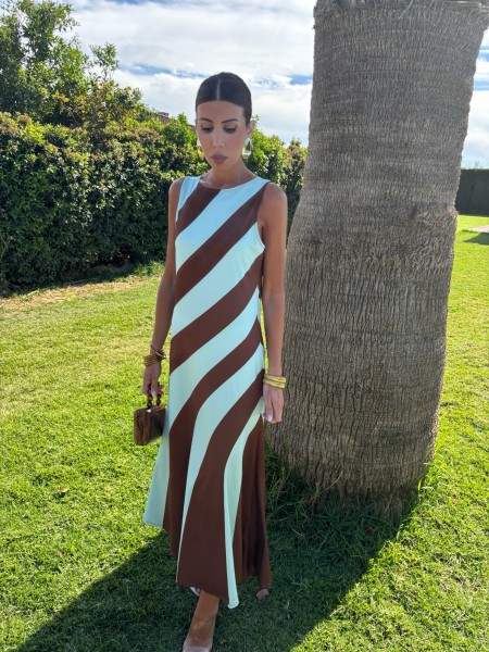 Oporto Brown/Turquoise Dress 2