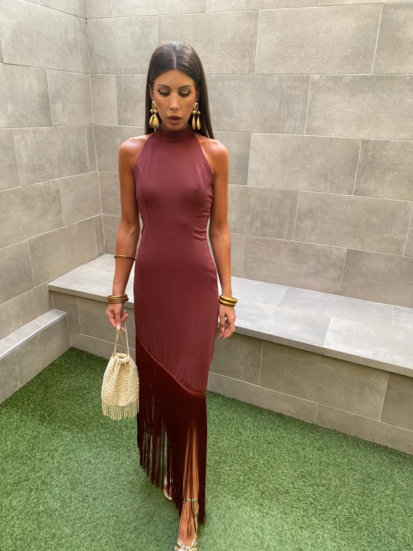 Aroa Dress Brown-Wine