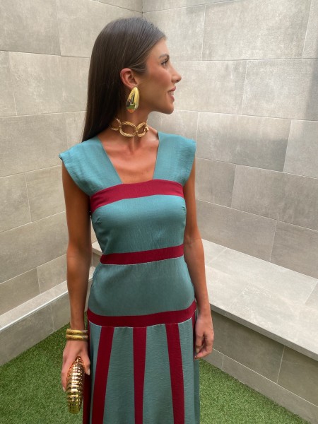 Robe Francesca vert d'eau 2