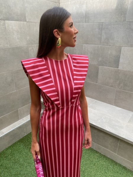 Vestido listrado rosa 2