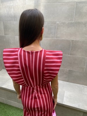 Vestido Líneas Rosado