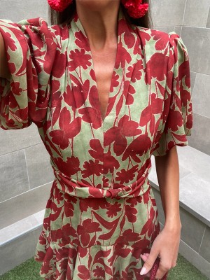 Timanfaya Olive Dress