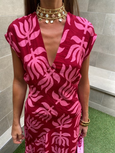 Vestido Riquelme Rojo/Rosa