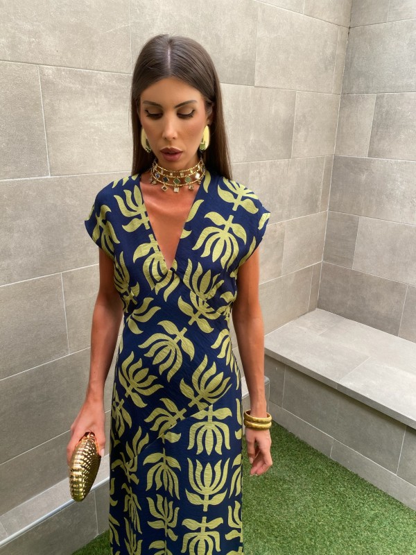 Riquelme Blue/Lime Dress