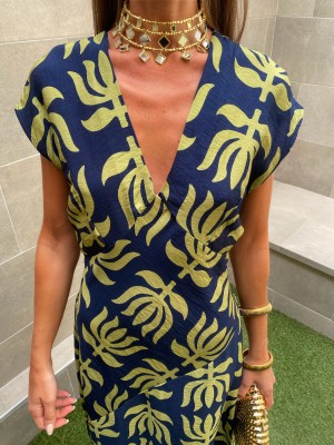 Riquelme Blue/Lime Dress